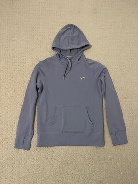 Nike Women’s Gray Hoodie with Neon Yellow Swoosh